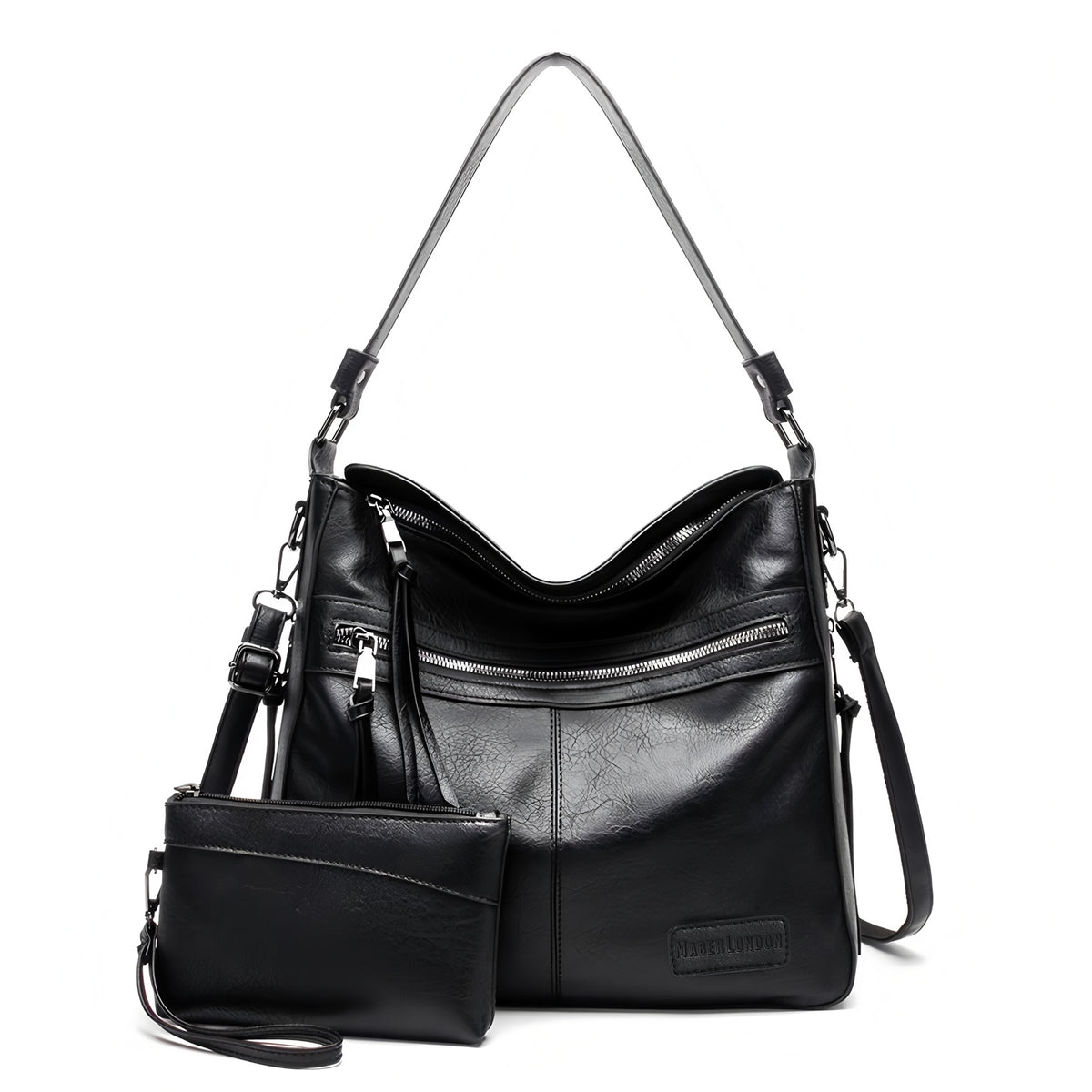 Weiche Hobo-Schultertasche mit passender Tasche - Bestseller
