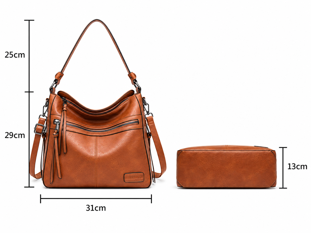Weiche Hobo-Schultertasche mit passender Tasche - Bestseller